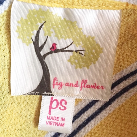 💰 5/25$ ♻️ Fig and Flower SP Yellow Floral Long Sleeve Blouse - Picture 3 of 9